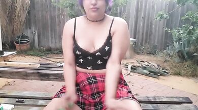Latin Chubby BBW Destroyed By Smoking And Coughing Outside In Public