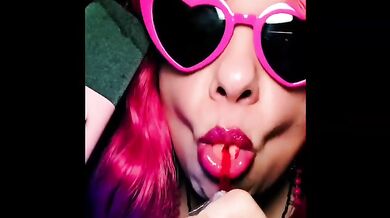 Lollipop Blowjob Natural Tits BBW Moaning Gushing