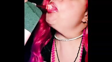 Lollipop Blowjob Natural Tits BBW Moaning Gushing