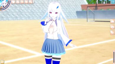 Destroyed Big Tits Vtuber Lize Helesta Bukkake Cumshot 3DCG Hentai Game