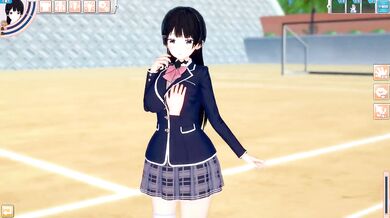 Destroyed Gushing Choked Big Tits Vtuber Tsukino Mito Koikatsu 3DCG Hentai Blowjob Handjob