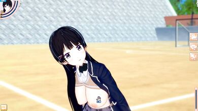 Destroyed Gushing Choked Big Tits Vtuber Tsukino Mito Koikatsu 3DCG Hentai Blowjob Handjob