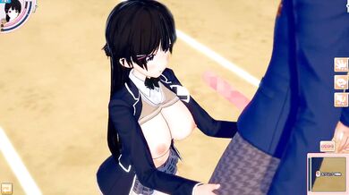 Destroyed Gushing Choked Big Tits Vtuber Tsukino Mito Koikatsu 3DCG Hentai Blowjob Handjob