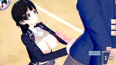 Destroyed Gushing Choked Big Tits Vtuber Tsukino Mito Koikatsu 3DCG Hentai Blowjob Handjob