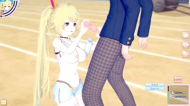 Koikatsu Hoshikawa Sara 3DCG Big Tits Blonde Blowjob Handjob Cumshot Creampie Cartoon Verified