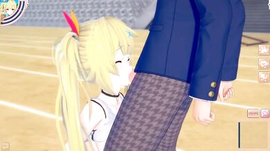 Koikatsu Hoshikawa Sara 3DCG Big Tits Blonde Blowjob Handjob Cumshot Creampie Cartoon Verified
