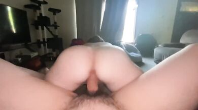 POV Reverse Cowgirl Creampie Dripping Thick White Ass Big Dick Latino