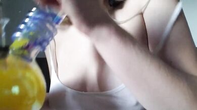420 Special Destroyed Big Tits Teen Rips Bong And Touches Herself