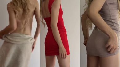 Blonde Amateur Destroyed By See Through Mini Dress Tease