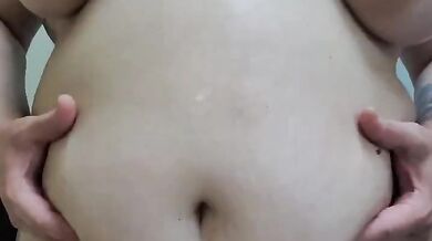 Cummy Tummy Belly Play With Button Fingering And Jiggly Belly Slapping