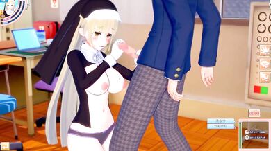Destroyed Gushing Choked Sister Claire Big Tits Koikatsu Hentai 3DCG Blonde Blowjob Cumshot