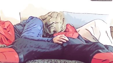 Granny Supergirl Cosplay Blonde Blowjob Destroys Spiderman
