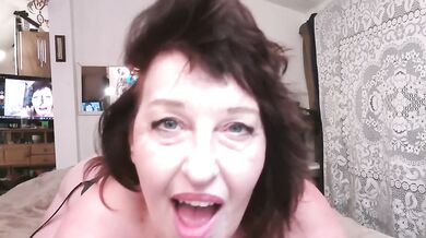 Femdom Mature Redhead Smokes And Masturbates With Big Ass