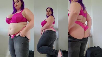 Trying On Old Clothes Destroyed By Fat Belly Play Tight Clothes