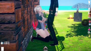 Big Tits Blonde AI Girl Destroyed By 3d Hentai Game Breasts Massage