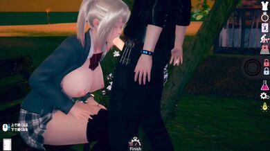 Big Tits Blonde AI Girl Destroyed By 3d Hentai Game Breasts Massage