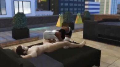 Ebony Thot Choked By Huge Cock In Sims Interracial Ass Fuck Play