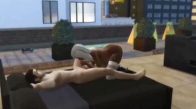 Ebony Thot Choked By Huge Cock In Sims Interracial Ass Fuck Play