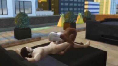 Ebony Thot Choked By Huge Cock In Sims Interracial Ass Fuck Play