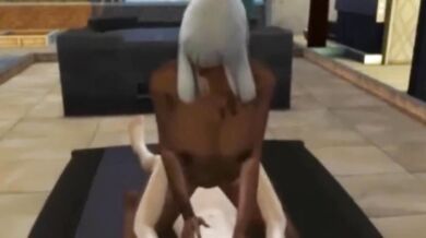 Ebony Thot Choked By Huge Cock In Sims Interracial Ass Fuck Play