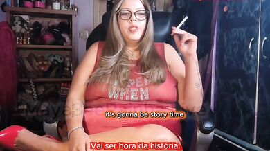 Smoking Fetish Red Heels Saggy BBW Brazilian Milf Destroys Booty Call Storytime