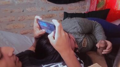 My Best Friend Destroyed Me With Deep Rich Blowjobs While I Play Free Fire On My Cellphone