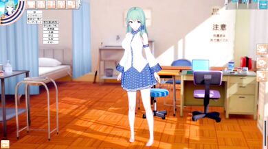 Koikatsu Sanae Kochiya Destroyed Gushing Big Tits 3DCG Hentai Game Touhou Blowjob HD Porn