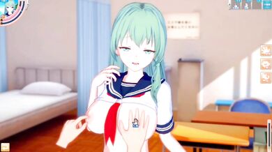 Koikatsu Sanae Kochiya Destroyed Gushing Big Tits 3DCG Hentai Game Touhou Blowjob HD Porn
