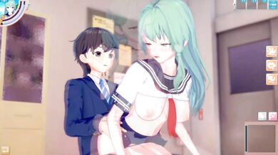 Koikatsu Sanae Kochiya Destroyed Gushing Big Tits 3DCG Hentai Game Touhou Blowjob HD Porn