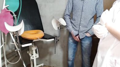 Chubby BBW MILF Nurse in Fake Hospital Clinic Gushes Big Cumshot on Young Male Patient