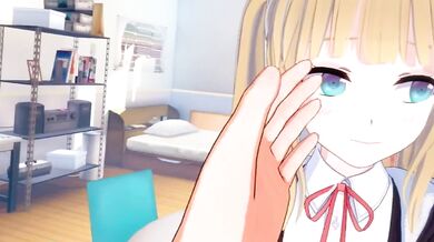 Blonde Big Tits Schoolgirl Rubs Breasts Massage and Takes Big Dick Blowjob