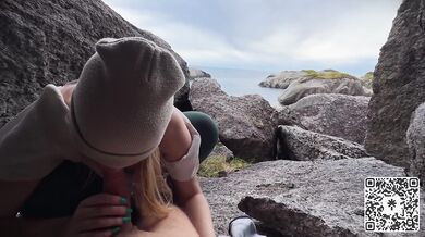Big Ass BBW Milf Destroyed on Hiking Trail in Public Cave with Sloppy Blowjob and Big Cumshot