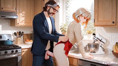 Stepfather Destroyed Blonde Stepdaughter With Big Dick While Cuckold Wife Watched Anal