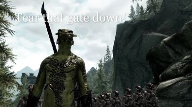 Queen Andrea Surrenders To The Argonians Hardcore Gangbang Orgy