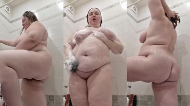 Soft BBW Destroyed In Shower With Chained Gushing Soap Running Down My Body