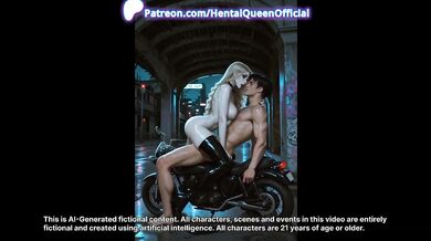 Gothic Blonde Gets Choked and Destroyed Hard in Bedroom Latex Oiled Gushing Creampie