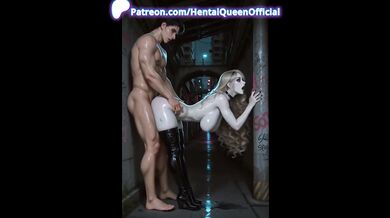 Gothic Blonde Gets Choked and Destroyed Hard in Bedroom Latex Oiled Gushing Creampie