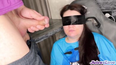Amateur BBW Brunette Choked on Huge Cumshots Taste Game Guess
