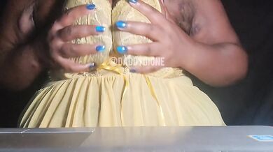 Ebony BBW JOI Gushing Drain for Daddy Big Tits