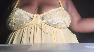 Ebony BBW JOI Gushing Drain for Daddy Big Tits