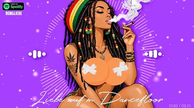 Du und dein Sex auf dem Dancefloor Cartoon Reggaemusik choked gushing raw