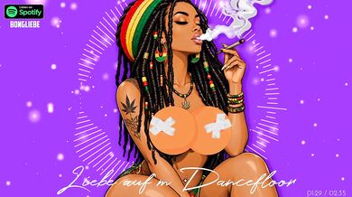 Du und dein Sex auf dem Dancefloor Cartoon Reggaemusik choked gushing raw