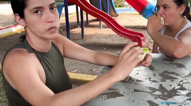 Latinas Caught Having Hard Fast Sex In Moto Parking Lot With Strangers Getting Choked And Gushing