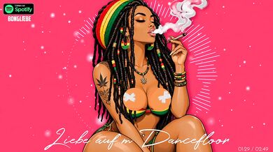Gut Lecken Muschi auf dem Dancefloor Deutsche Reggaemusik Cartoon