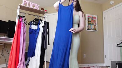 Skims Dress Try On Haul Destroyed Gushing Tight Black Dress Big Natural Tits Big Ass