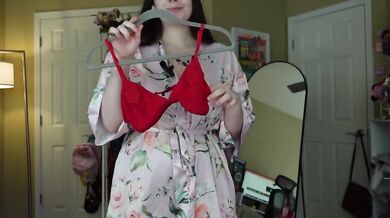 Red Lingerie Try On Haul Destroyed By Big Tits Big Ass Natural Brunette Amateur HD