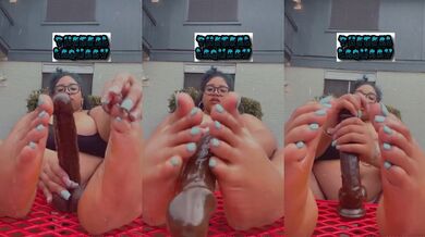 Ebony BBW Foot Fetish Worship With Soles Destroyed Dick Daddy