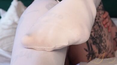 Horny Big Titty Goth BBW Masturbates in Cute Cow Bikini With Knee High Socks Nipple Tattoo Grinding Wet Spit Fingering Fat Pussy Lips