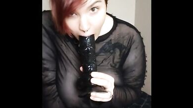 Chubby Redhead Masturbates With BBC Toy Destroyed By Big Toys