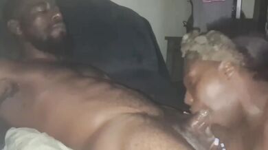 Sloppy Ebony Head Destroyed on Daddy Big Dick and Balls